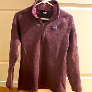 Patagonia pull-over, rich burgundy color.  Women’s size L